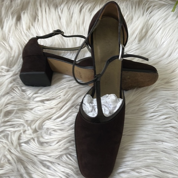 SOLD OUT Authentic Yves Saint Laurent MaryJane Vintage Brown Suede Leather 7 N. - Picture 3 of 15